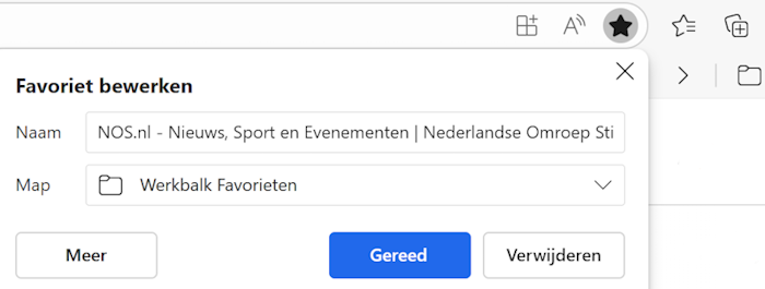 Favoriete website opslaan Favoriete website opslaan
